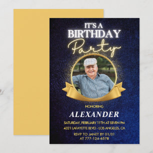 Elegant Chic Men 84th birthday invitations 