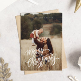 Elegant Chic Merry Christmas Photo Holiday Card