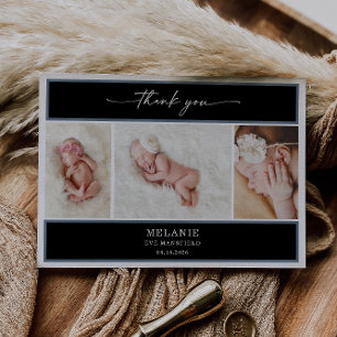 Elegant Chic Minimal Baby Photo Thank You Card