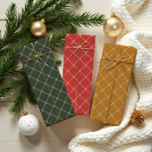 Elegant Chic Minimal Christmas Bow Ribbon Pattern Wrapping Paper Sheets