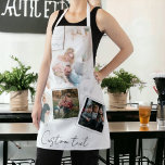 Elegant chic minimal cursive photo collage  apron<br><div class="desc">Elegant chic minimal cursive photo collage apron
Perfect photo collage apron to give as a gift</div>