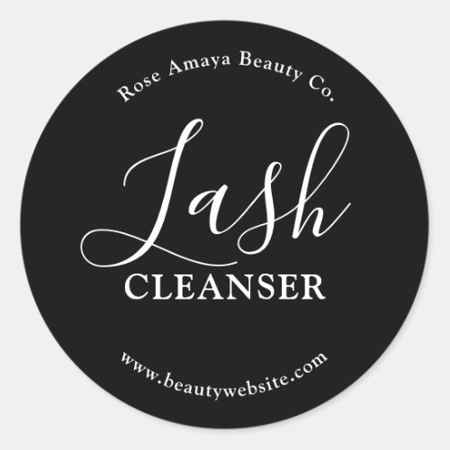 Elegant Chic Minimal Lash Cleanser Product Label