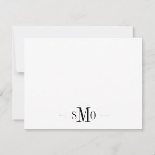 Elegant Chic Minimal Monogram 3 Initials  Note Card