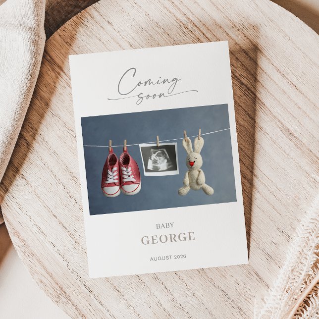 Elegant Chic Minimal Pregnancy Announcement Card (Creator Uploaded)