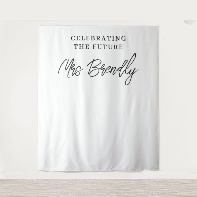 Elegant Chic Minimalist Bridal Shower Backdrop  (Front)