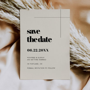 Elegant & chic minimalist Cream Save the date