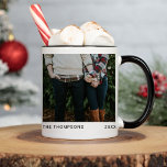 Elegant Chic Minimalistic Single Photo Christmas Mug<br><div class="desc">Introducing our "Elegant Chic Minimalistic Single Photo Christmas Mug" – the quintessential holiday gift that combines classic tradition with a touch of modern elegance. This personalized mug is designed to make your holiday season warm and memorable. Embrace the timeless charm of the season with a classic black and white Christmas...</div>