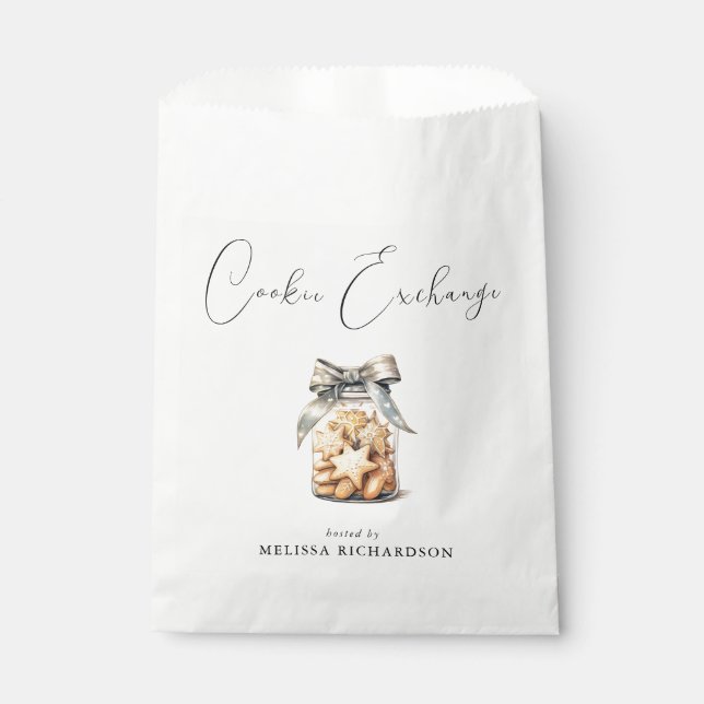 Elegant Chic Modern Cookie Exchange Favor Bag (Front)