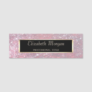 Elegant Chic Modern, Frame, Glitter Name Tag