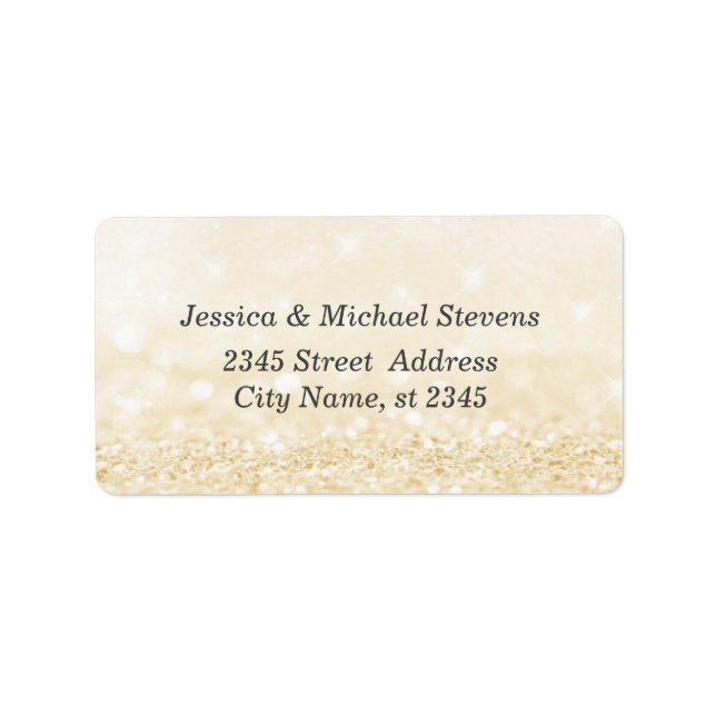 Elegant chic modern glamorous bokeh wedding label (Front)