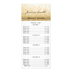 Elegant chic modern luxury faux glittery menu card