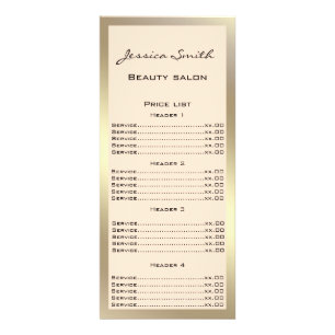 Elegant chic modern luxury faux gold rack card