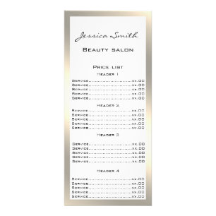 Elegant chic modern luxury faux gold rack card