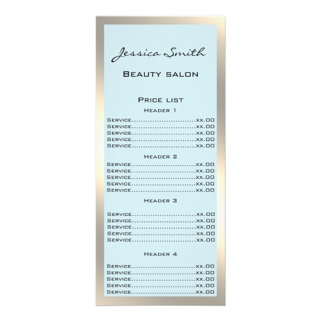 Elegant chic modern luxury faux gold rack card (Front)