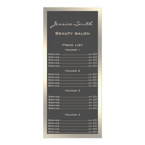 Elegant chic modern luxury faux gold rack card