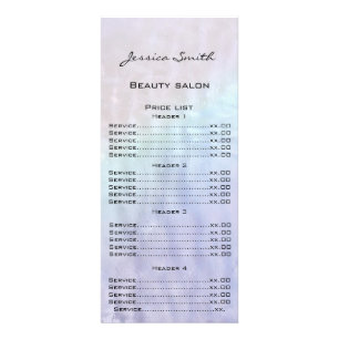 Elegant chic modern luxury holographic menu card