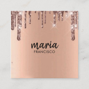 Elegant chic modern square minimalist white  business card