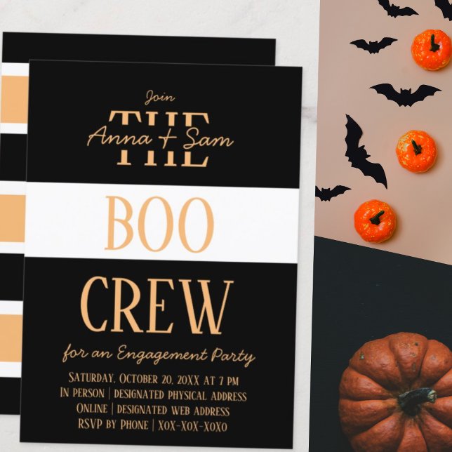 Elegant Chic Modern Striped Fall Engagement Party Invitation (Creator Uploaded)