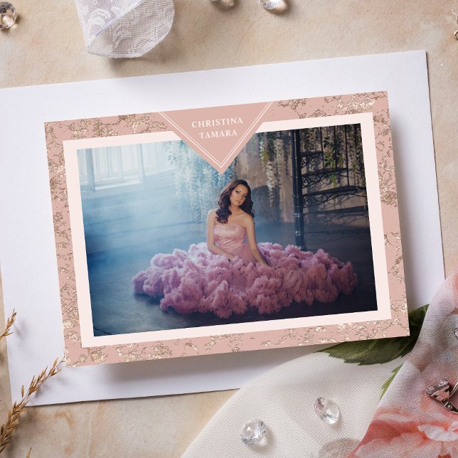 Elegant Chic Modern Texture Spanish Mis XV Años Invitation (Creator Uploaded)