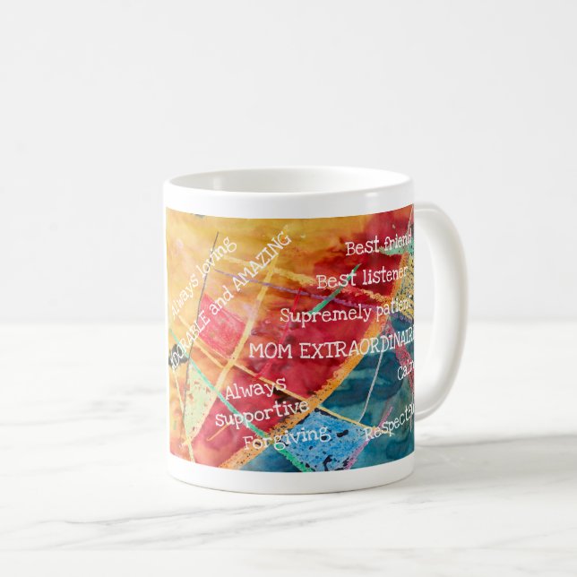 Elegant Chic Mom Extraordinaire Amazing Mother Coffee Mug (Front Right)