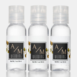 Elegant Chic Monogram White Hand Sanitizer