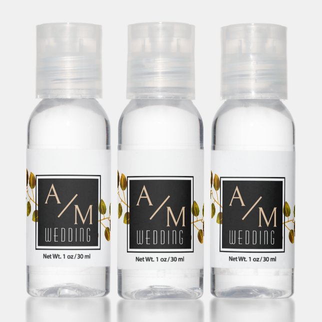 Elegant Chic Monogram White Hand Sanitizer (Set)