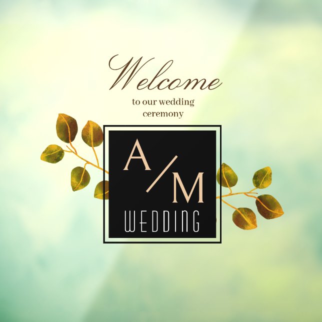 Elegant Chic Monogram White Window Cling (Sheet 3)