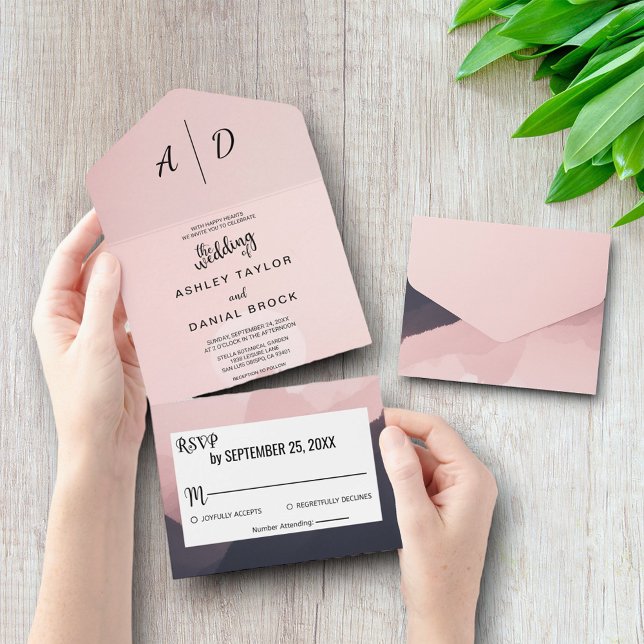 Elegant chic mountain All in One Wedding Invite (Creator Uploaded)