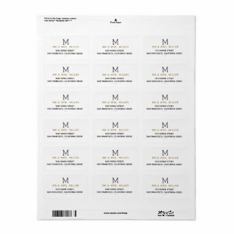 Elegant chic Mr. Mrs. wedding white Label | Zazzle