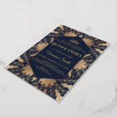 Elegant chic navy and real gold foil quinceanera foil invitation (Rotated)