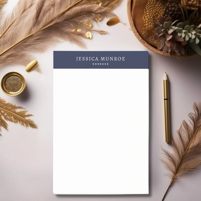 Elegant Chic Navy Blue Personalized  Post-it Notes (Creator Uploaded)