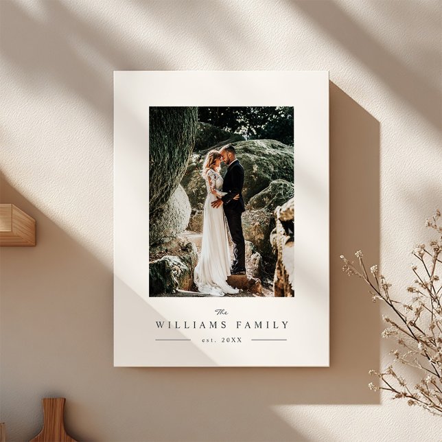 Elegant Chic Newlyweds Wedding Photo Modern Canvas Print (Creator Uploaded)