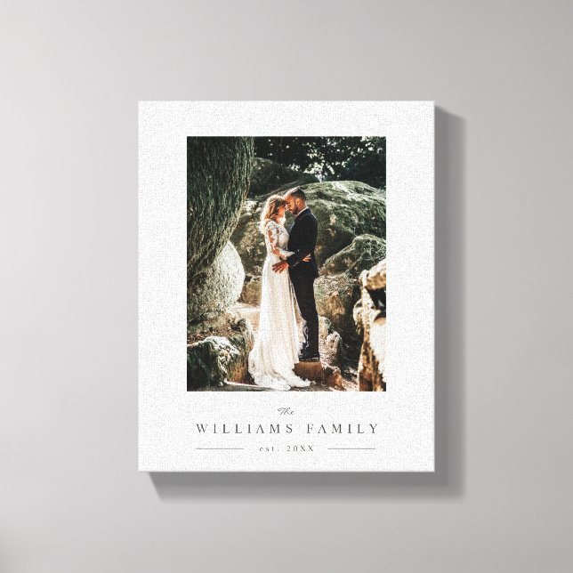 Elegant Chic Newlyweds Wedding Photo Modern Canvas Print (Front)