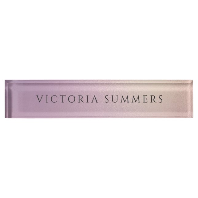 Elegant Chic Ombre Desk Name Plate (Front)