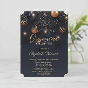 Elegant Chic Ornaments Quinceañera Invitation