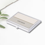 Elegant Chic Pale Pink GreyCopper Line Case For Business Cards<br><div class="desc">Elegant business card holder with pale pink/grey stripes and a copper line. You can add your monogram or name to it.</div>