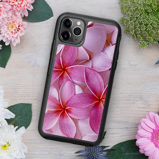 Elegant Chic Pastel Pink Hawaiian Plumeria Flowers Otterbox iPhone Case (Creator Uploaded)