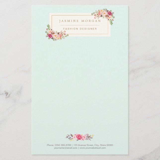 Elegant Chic Pastel Watercolor Floral Boutique Flyer (Front)