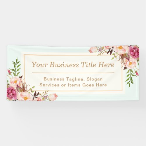 Elegant Chic Pastel Watercolor Floral Business Banner