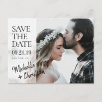 Elegant Chic Photo Wedding Save the Date Custom Announcement Postcard