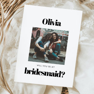 Elegant & chic photo Will you be my bridesmaid Postcard
