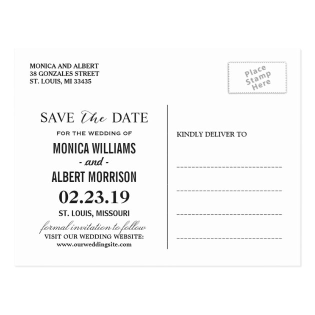 Elegant Chic Pine Trees Forest Save The Date Postcard