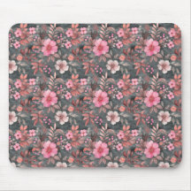 Elegant Chic Pink and Grey Floral Patterned