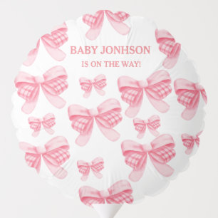 Elegant & Chic Pink Bow Girl Baby Shower Balloon
