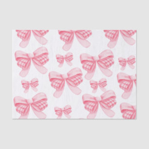 Elegant & Chic Pink Bow Girl Baby Shower Tissue Paper