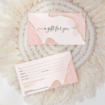 Elegant Chic Pink Gold Marble Agate Gift Card