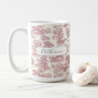 Elegant Chic Pink Rustic Horse Toile Name