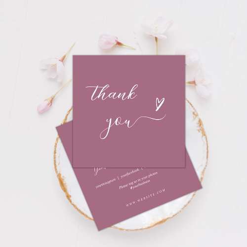 Elegant Chic Pink Thank You Discount Card