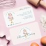 Elegant & Chic Pink Watercolor Floral Cake Bakery Business Card