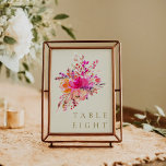 Elegant Chic Pink Watercolor Floral Wedding Custom Table Number<br><div class="desc">Personalized Modern Chic Pink Watercolor Floral Elegant Wedding Custom Table Number</div>